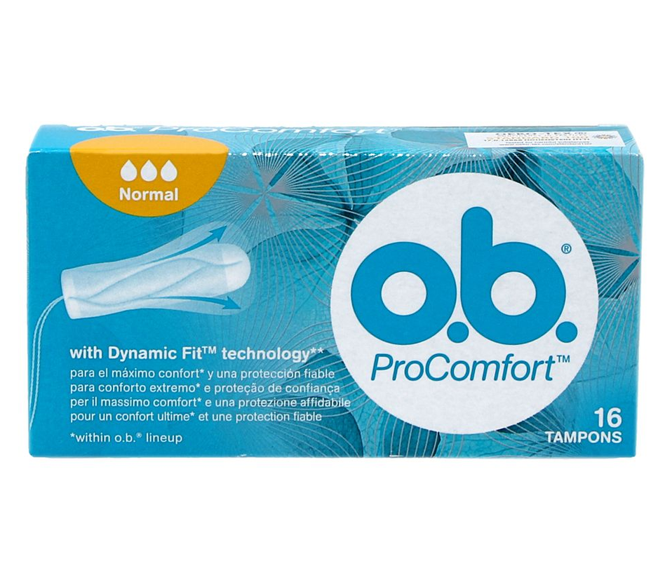 O.B. TAMPONS REGULAR NORMAL 16'S | Rosh Medical Company